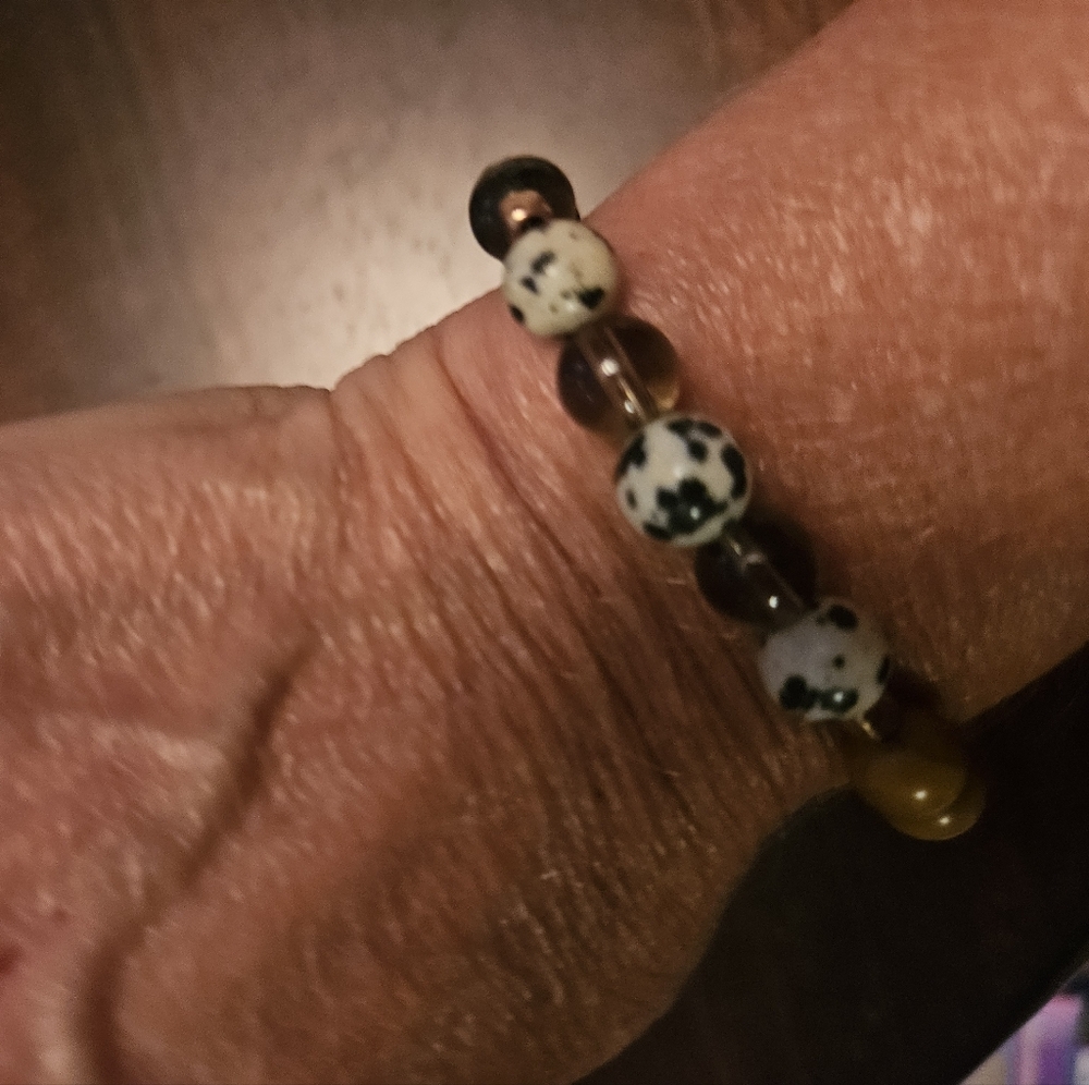 Evolve Mala Handmade Gem Stone Stretchable Bracelet NWT - Picture 3 of 3
